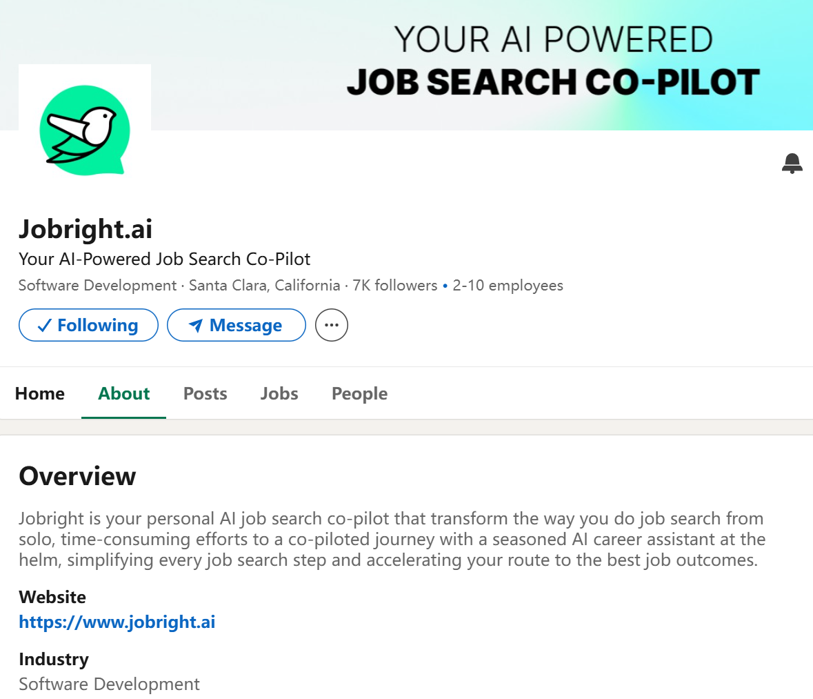 Jobright Introduction on LinkedIn