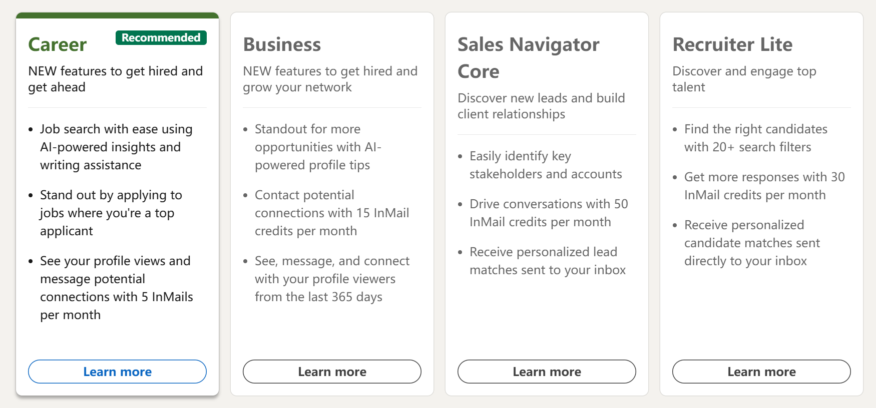 LinkedIn Premium Price Plans