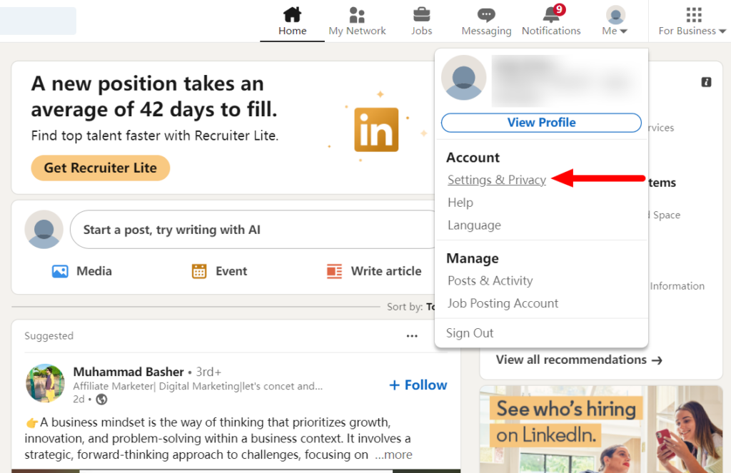 LinkedIn Settings&Privacy