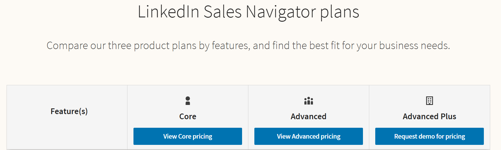 Sales Navigator Price Plans