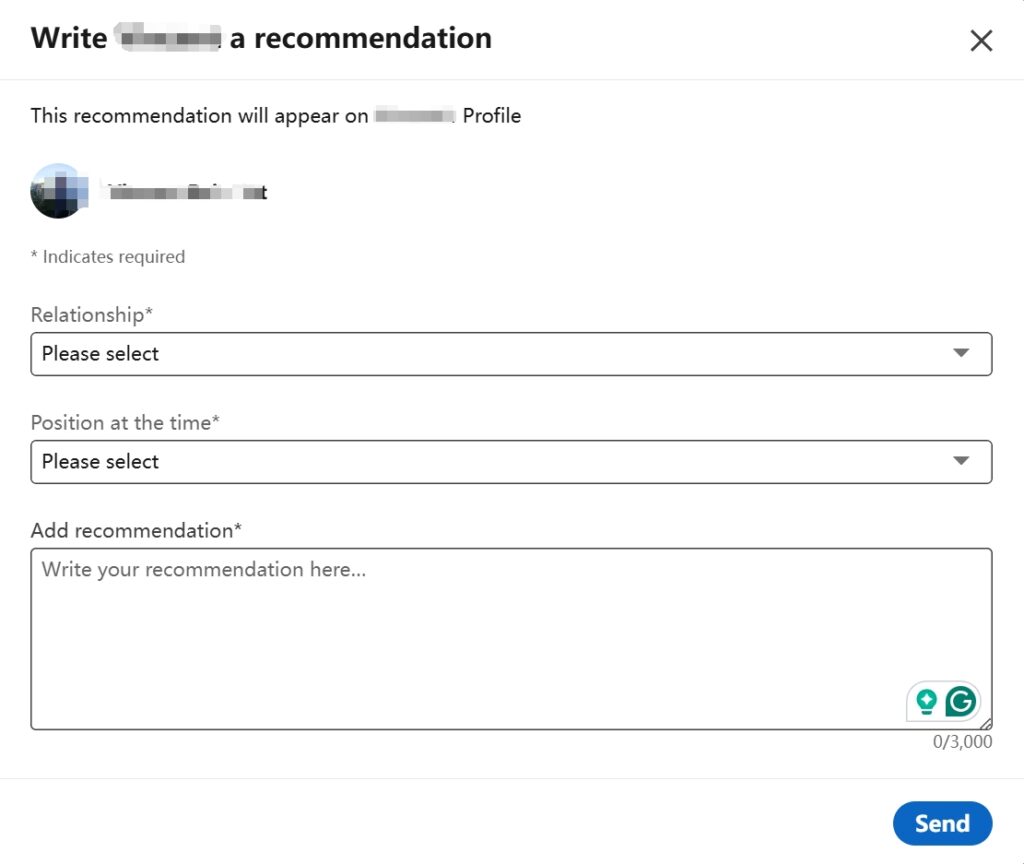 Write Recommendation Details