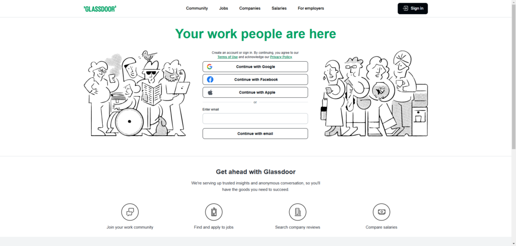 Glassdoor First Page
