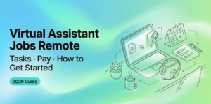 2026 guide to virtual assistant jobs remote with laptop, calendar, and tasks overview for work-from-home opportunities