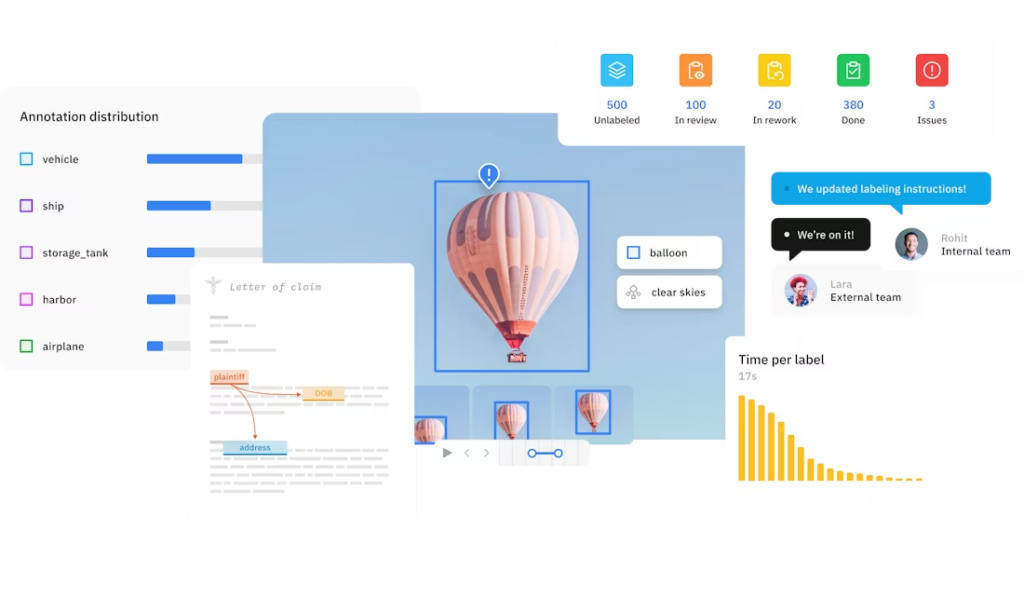 Data annotation platform dashboard showing task status and labels for data annotation jobs remote workers