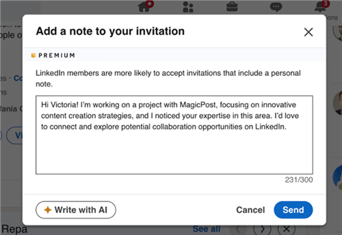 Crafting Connection Messages on LinkedIn