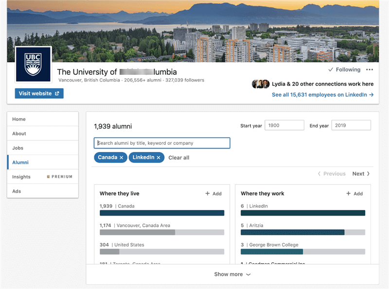 Search for Internships on LinkedIn