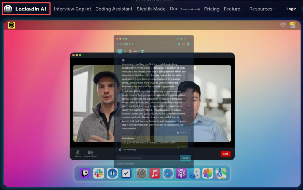 How to use LockedIn AI desktop app Interview Copilot in stealth mode during live video call with real-time AI answers