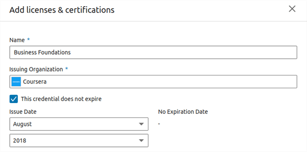 Adding Coursera Certificates on LinkedIn