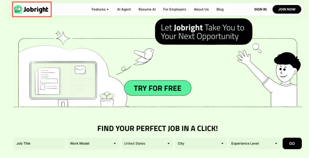 Jobright AI job search platform as potential alternative – useful if you face LockedIn AI not working, extension lag, or permissions problems during setup.