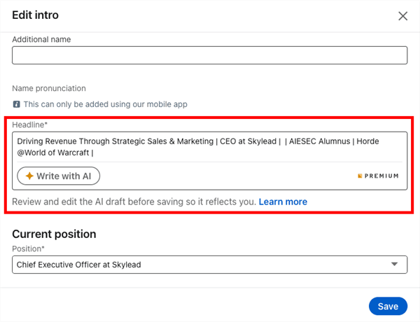 Writing LinkedIn Headline