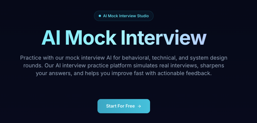Practice with AI Mock Interview Studio to see why is LockedIn AI legit for behavioral and system design round prep.