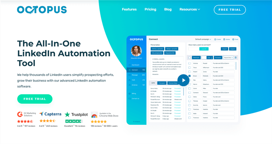 LinkedIn AI Message Generator - Octopus CRM