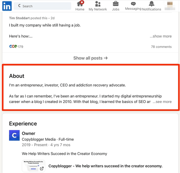 Optimize LinkedIn About Section