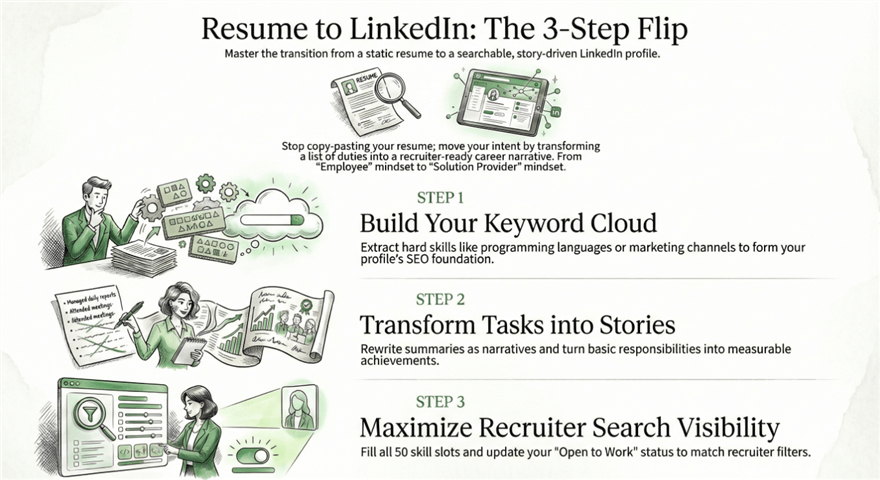3-Step Framework to Convert Your Resume Into a LinkedIn Profile