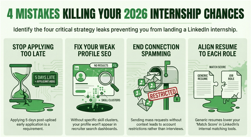 4 LinkedIn Internship Mistakes