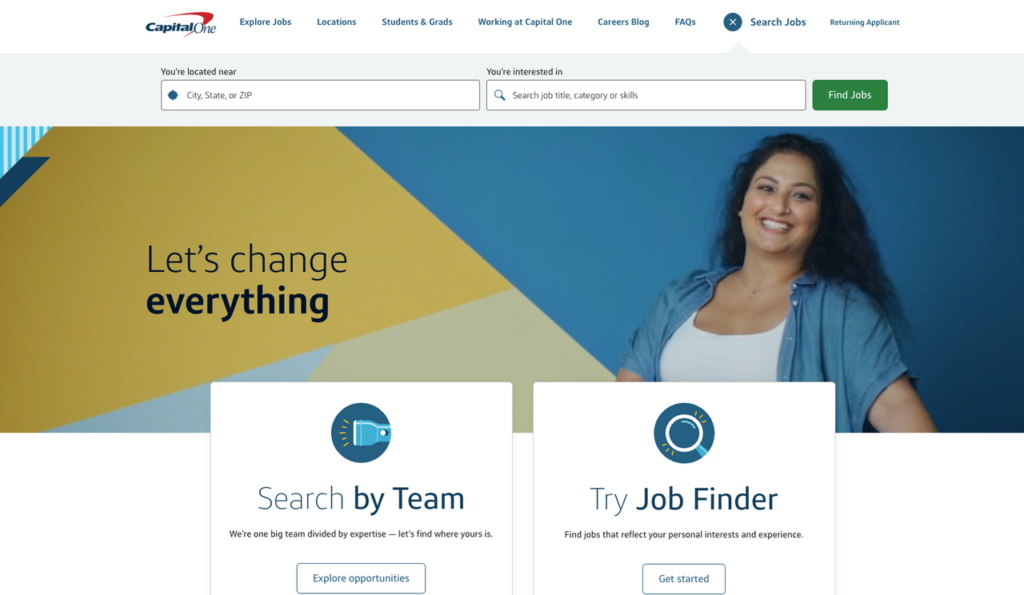 The official careers website search portal to help you find and apply for the latest capital one remote jobs.