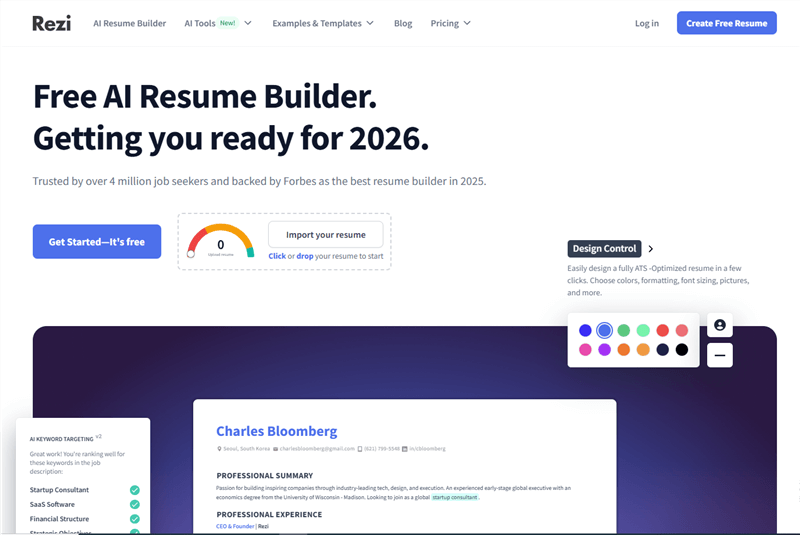 AI LinkedIn Bio Generator - Rezi