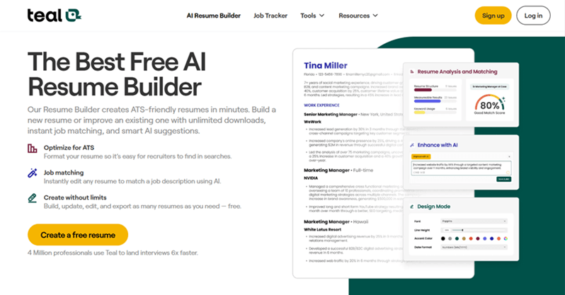 AI LinkedIn Resume Generator - Teal