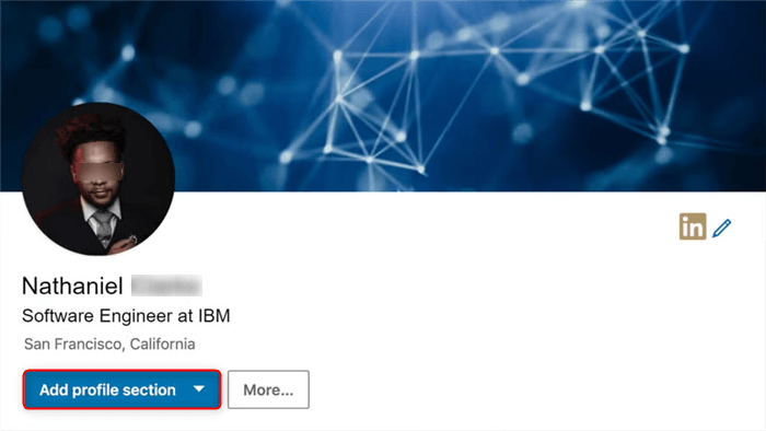 Click the Add profile section