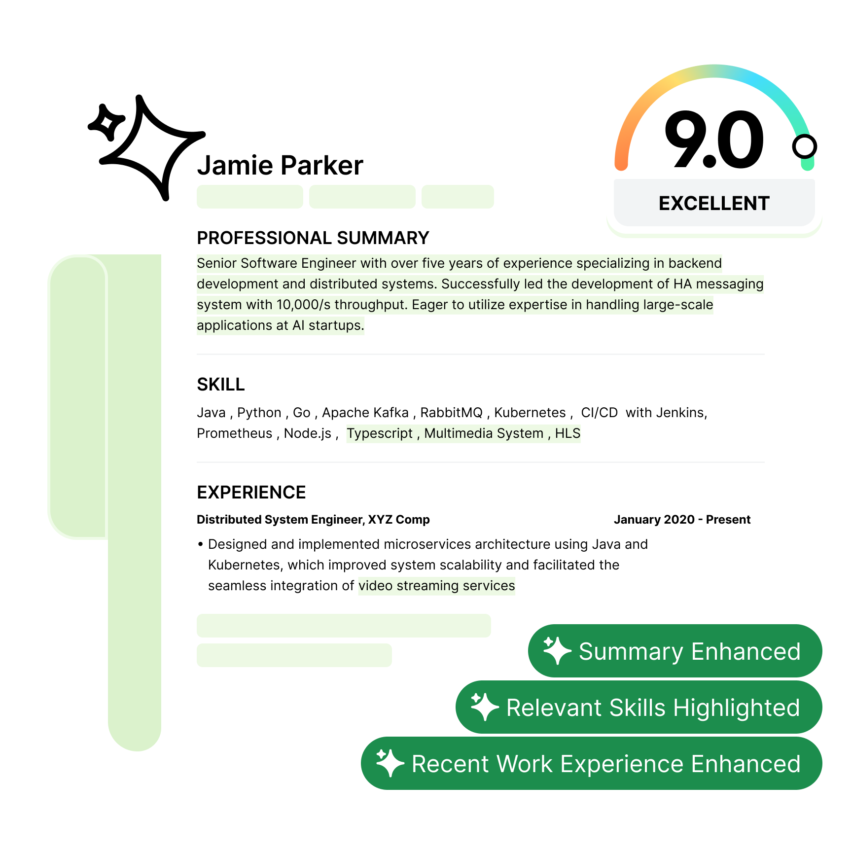 Job Specific Tailored Resume